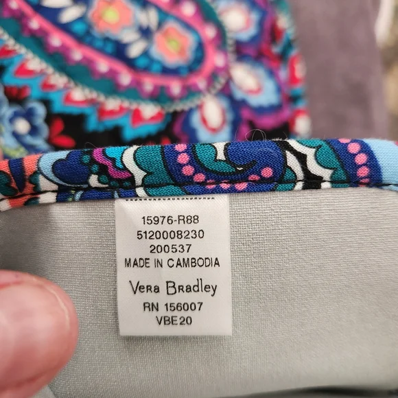 Vera Bradley Haymaker Paisley Curling & Flat Iron Travel Cover Purple Blue Pink - Picture 5 of 5